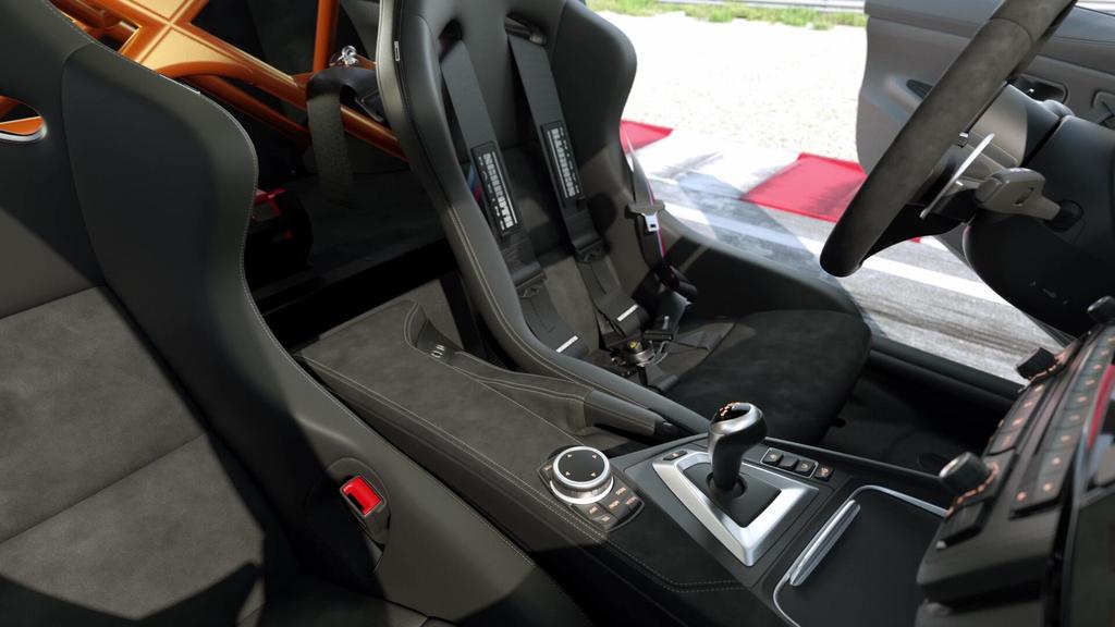 MODULE 2 DESIGN. CFK Race Bucket Seats (RECARO): (not available in U.S. market) Roll Bar (standard) Fire Extinguisher* (not available) Lightweight center console 6-point seat belt (not available in U.