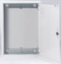 steel or transparent door # Doors and housing of 1 mm sheet steel/polycarbonate # 3 more panels wide: double-wing metal doors # Colour: RAL 9016 (standard) # Hollow wall-mounting set for