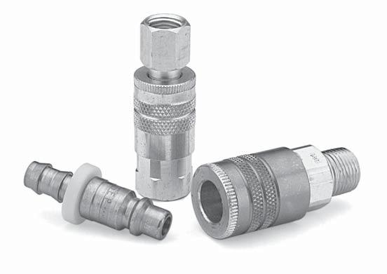 Pneumatics Pneumatic Quick ouplings Features Parker Series sleeve type couplers accept industrial interchange nipples manufactured by Parker and other manufacturers.