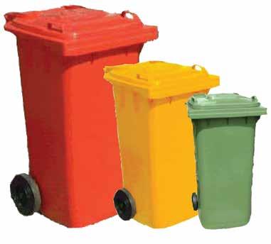 22 OUTDOOR/WHEELIE BINS WPD3 WGP3 Rugged plastic litter bins suitable for most