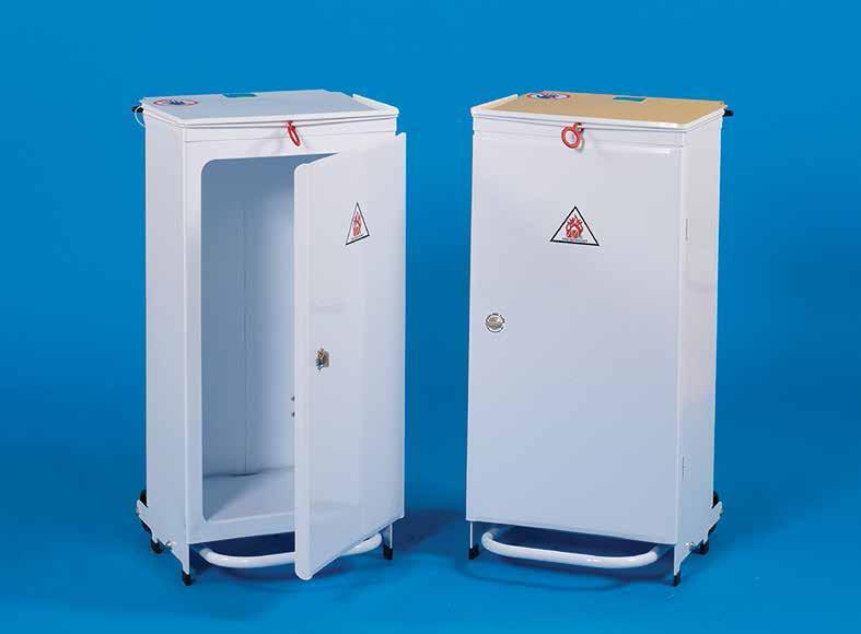 Available in 70 litre capacity only to comply with Health & Safety requirements, the front opening system also facilitates easy cleaning and sterilisation.
