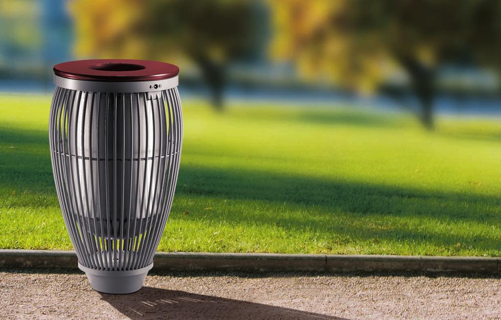 The City Confort range The litter bins from this range are made from 8 mm steel rods welded on flat steel supports.