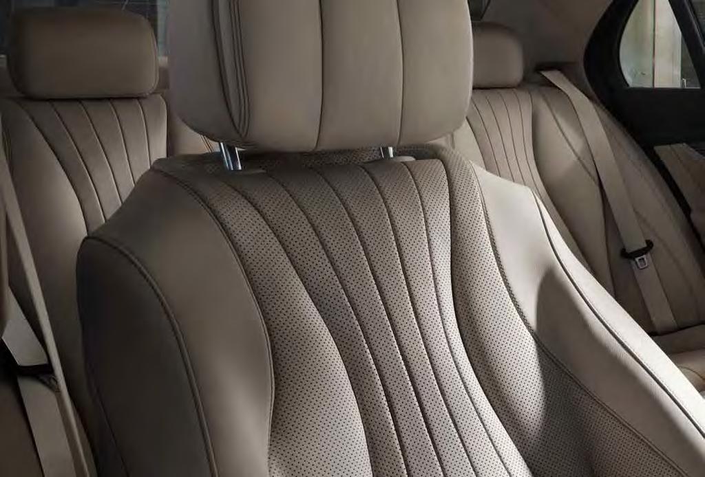 24 The new E-Class is an exclusive wellness oasis. The optional Active Multicontour Seat package with ENERGIZING massage function stimulates and relaxes the back muscles.