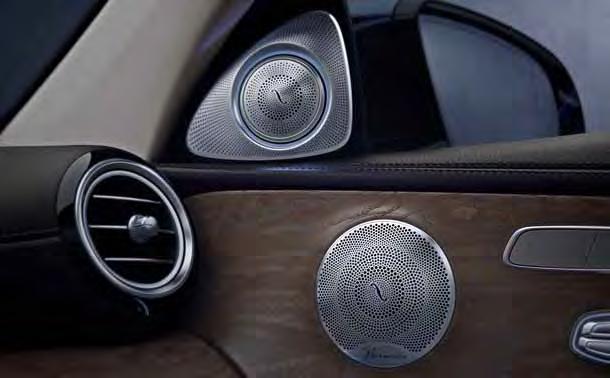 46 The finest sound in the finest air. The Burmester high-end 3D surround sound system has been designed especially for the new E-Class.