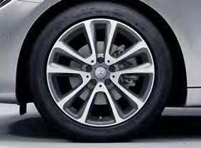 AMG multi-spoke light-alloy wheels, painted in tita- grey and featuring a high-sheen finish, with grey and