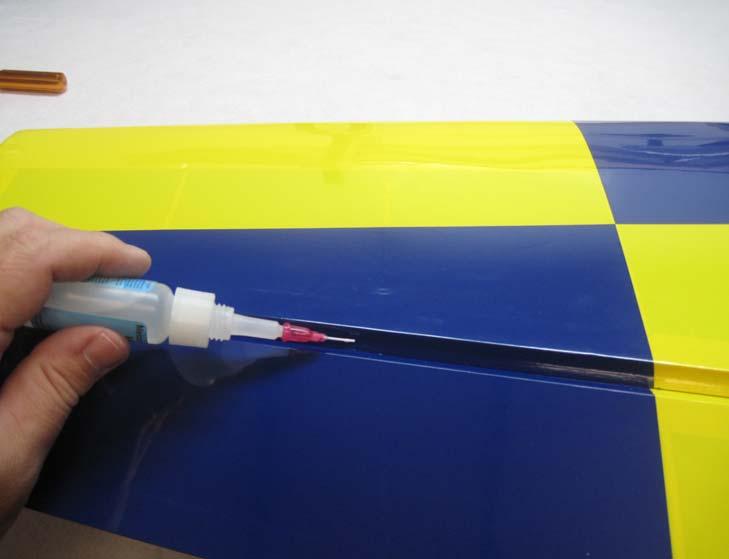 Slide the aileron into position making sure the outer tip of the aileron is flush with the