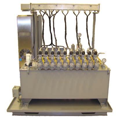 Design to supply hydraulics for a pulp bale press and wiring machine.