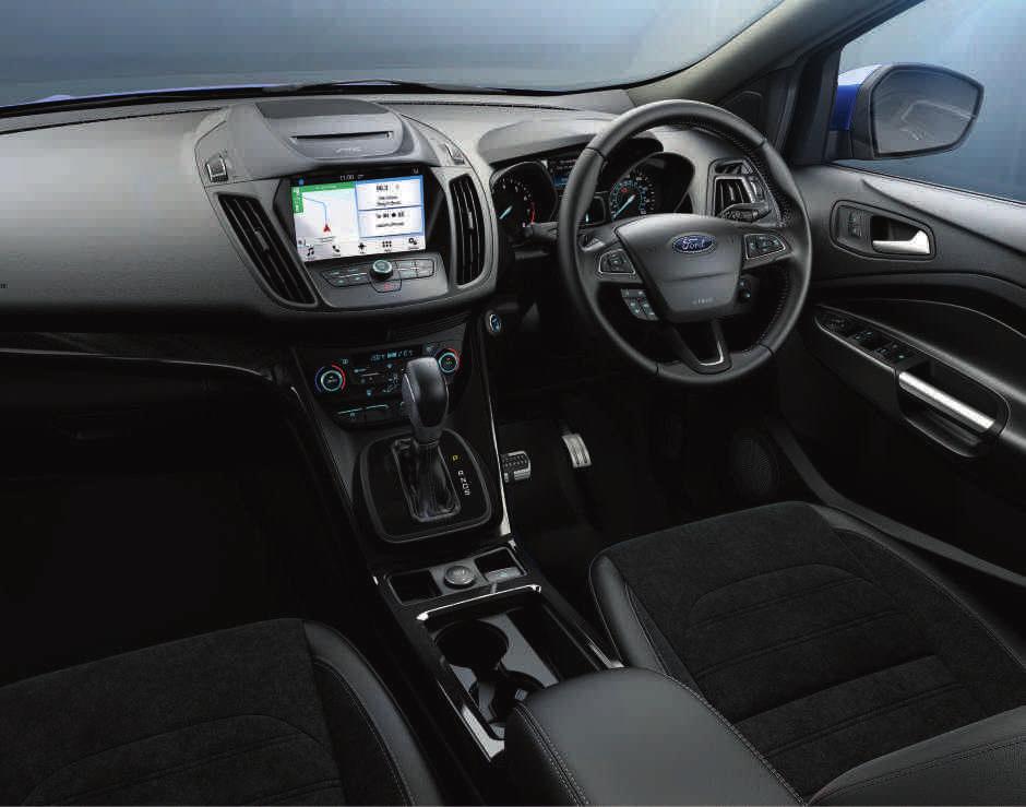 Key standard interior features additional to Titanium Enhanced Active Park Assist Leather-trimmed steering wheel with Grey stitching ST-Line front