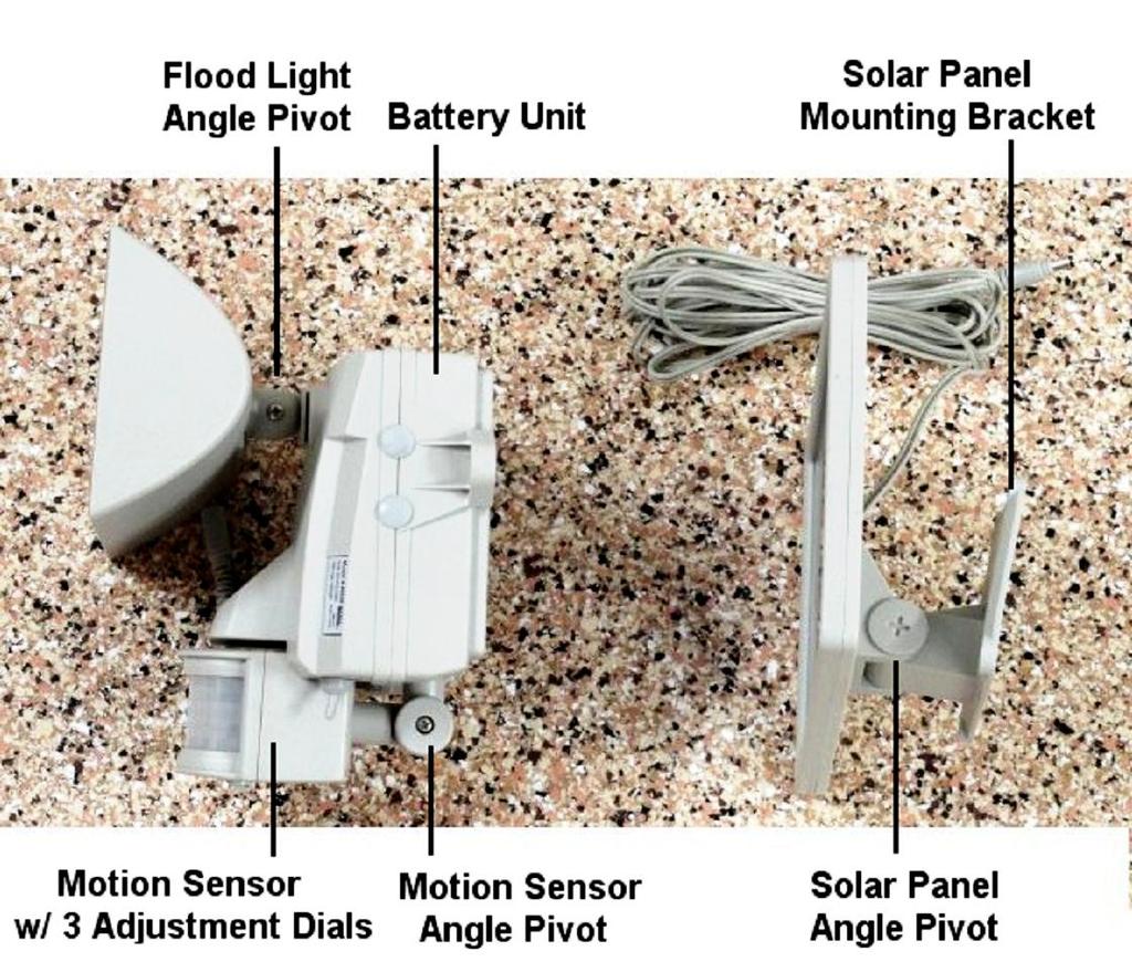 STEP #1: PLAN THE LOCATION AND INSTALL THE FLOOD LIGHT AND SOLAR PANEL.