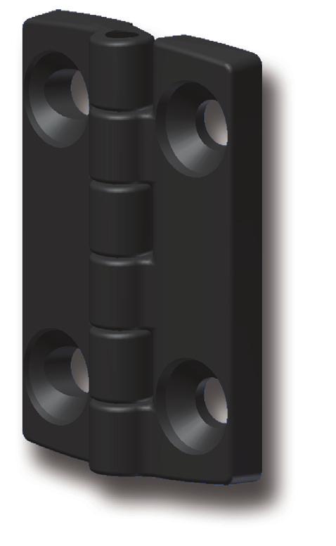 Corrosion resistant and fl ame resistant. Rounded corners. Hinge: PA6, black Part No.