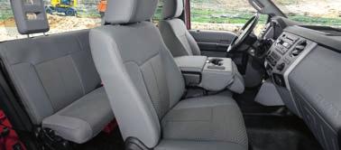 SEATING Standard Front Suspension System Position 30% width high-back bucket with manual lumbar, integrated head restraint, fore/aft adjustment, reclining, armrest and floor-mounted mini-console