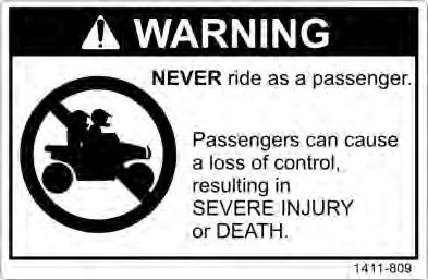 Warning information Anyone who rides the