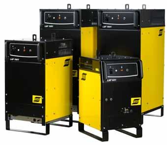 Controllers and Power Sources Power sources LAF 631, 1001, 1251 and 1601 DC power sources for submerged-arc welding (SAW) or gas metal arc welding (GMAW) Three-phase, fan-cooled DC welding power