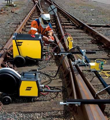 Welding Tractors Railtrac BV/BVR 1000 Programmable equipment for hardfacing and repair of rail profiles Light weight makes it quick and easy to remove the aluminium travel beam from rail or crossing