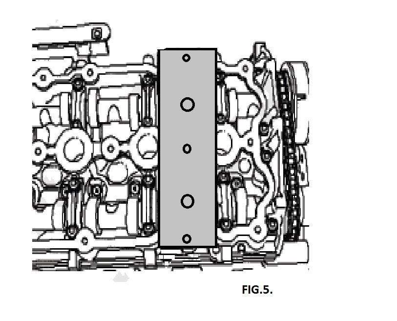 0lt FSi/ TFSi engines is used to lock the camshafts on the 2.0lt FSi and TFSi engines when the transfer chain is to be removed. Fit component H as shown in Fig. 5.