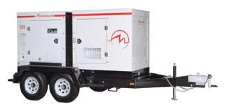 w x h ) in Dry Weight lb (kg) Operating Weight lb (kg) Trailer Mounted ( l x w x h ) (in) Dry Weight lb (kg) Operating Weight lb (kg) Engine Brand Model # Aspiration HP (prime @ rpm) (kw)