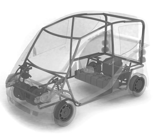 World Electric Vehicle Journal Vol. 5 - SSN 2032-6653 - 2012 WEVA Page 0504 Figure 6: The ultra-light basket-tube frame vehicle designed and prototyped by Prof.