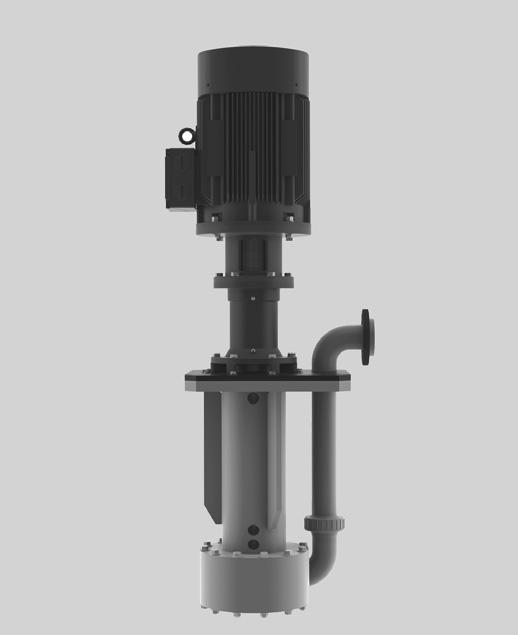 Vertical Sump Pump Type ETL»dry running safe«technical data Flow rate Q up to 220 m 3 /h Head H up to 55 m Submersion depth 500 or 750 mm Suction extension up to 1800 mm Materials limits of use PP up