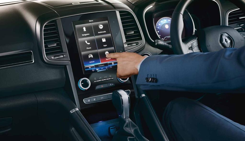 Intuitive technology Central to the All-New Renault Koleos technology is an 8.7" portrait touchscreen * - one of the largest in its class. It s a capacitive touchscreen, which means it s easy to use.