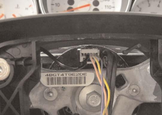 INSERT CRUISE CONTROL HARNESS WIRES TO THE FOLLOWING PIN LOCA- TIONS IN BACK-SIDE OF