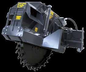 Wheel trencher for use on asphalt and concrete.