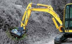 Excavator mulcher to top grass and mulch bushes, brambles, shrubs and underwood suitable for excavators and