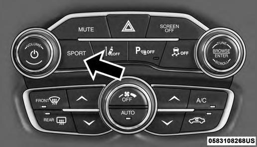 SPORT MODE IF EQUIPPED Sport Mode Button Your vehicle is equipped with a Sport Mode feature. This mode is a configuration set up for typical enthusiast driving.