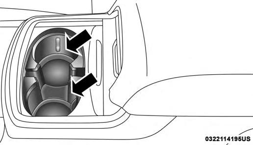 GETTING TO KNOW YOUR VEHICLE 109 The rear seat cupholders are located in the center armrest between the rear seats.