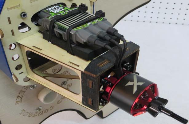13. Mount the Castle Creations Talon 90 ESC to the bottom of the motor box with nylon zip ties or a Velcro strap.