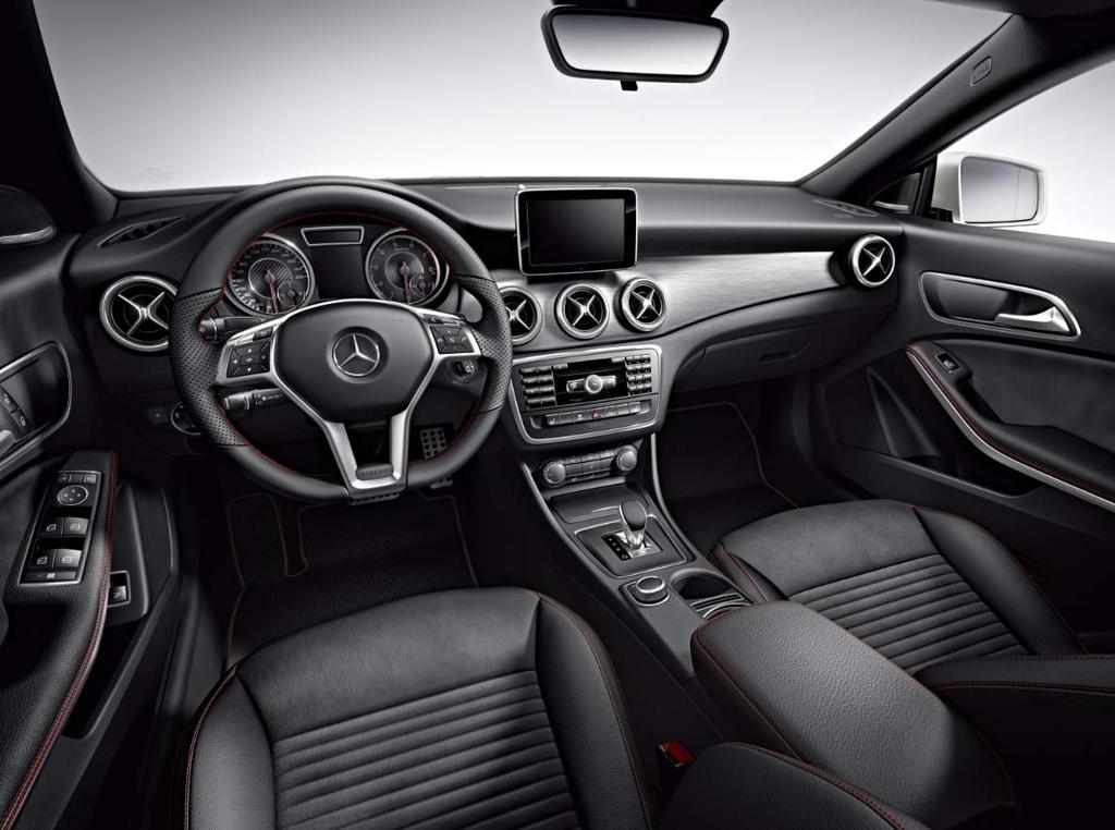 CLA45 Interior Gallery Shown with: 651 Black MB-Tex/DINAMICA (standard) Includes: Red Seat