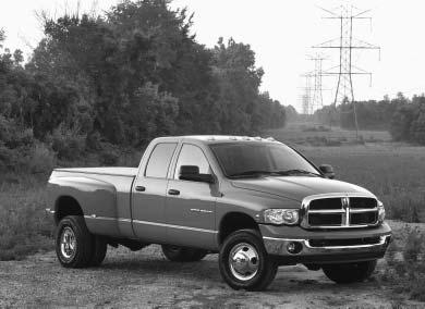 2004 RAM 2500/3500 FEATURE HIGHLIGHTS MODELS Box-off model available POWERTRAIN Tow/haul mode included with models with automatic transmission New 48RE four-speed automatic transmission with Standard