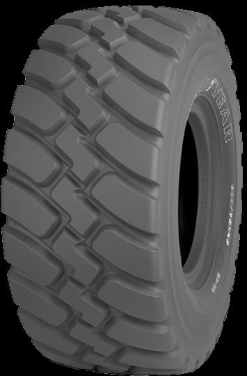 Articulated Dump Truck GP-3D Radial tyre with extra tread depth for use on articulated truck dump trucks for greater mobility.