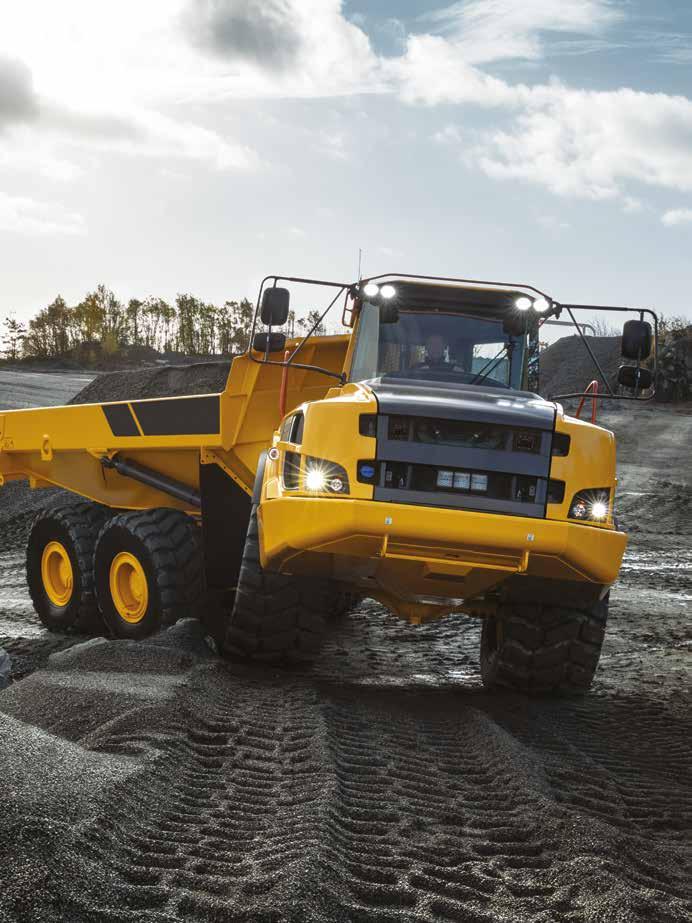 OE Pressure Recommendations for VOLVO Tyres for VOLVO Articulated Dump Trucks TYRE RATING TL-3A+ GP-4D TL-4A 125 (L3+) 150 (L4) 150 (E4) Abrasion and Cut Resistance 6 6 Heat Resistance Traction 10 10
