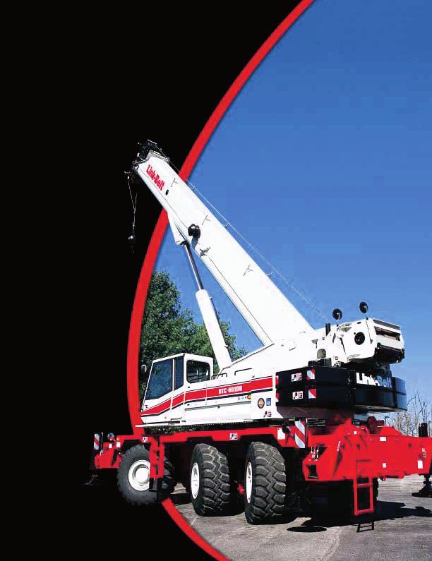 RTC-80100 Series II Rough Terrain Crane 100-ton (90.72 mt) 100-ton (90 mt) at a 10' (3.05 m) radius 88,300 lbs. (40 052 kg) travel vehicle weight 40' to 150' (12.2-45.