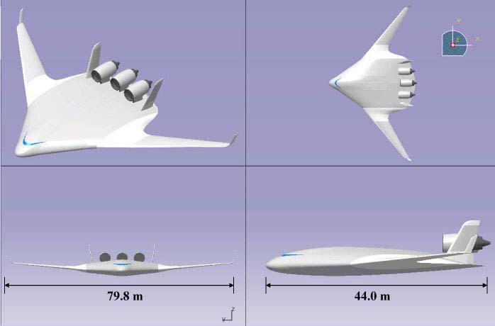 AERODYNAMIC PERFORMANCE OF BLENDED ING BODY CONFIGURATION AIRCRAFT Fig. 14 BB Configuration Design To improve the aerodynamic performance of the BB (e.g. higher L/D ratio), the BB shape was optimised the wetted aspect ratio.