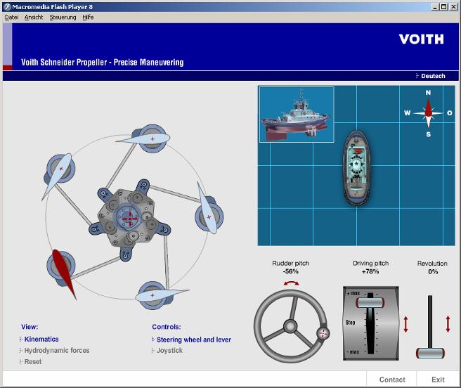 Figure 1 shows the sectional drawing of a VSP and figure 2 the installation of two VSPs in a Voith Water Tractor.
