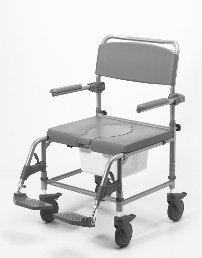 The chair s main function is to allow safe and dignified transportation for those with a disability or physical impairment to get to either a shower or toilet, providing support and mobility for the