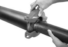 SHURJOINT 5. INSERT SMALLER PIPE: Bring together and align the two pipes to be mated. Insert the smaller pipe into the gasket. A slight twisting motion of the pipe will make for easier assembly.