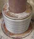 Metal expansion joints provide good insulation between the boiler wall and the attachment ring.