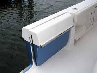 The door provides divers and swimmers easy, unobstructed access to the water and cockpit. It also makes boarding and exiting the boat much easier in many docking situations.