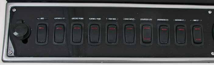 Electrical System Port Helm Accessory Switch Panel Starting and stopping procedure Make sure the engines are shutdown with the shift levers in the neutral position and your hand is on the control