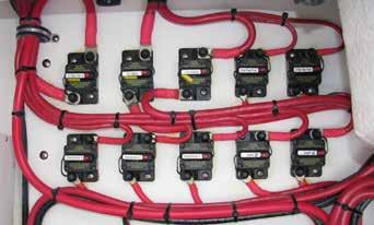 Electrical System Main Circuit Breakers DC Power is distributed to the cabin DC breaker panel, accessory fuse panels, electronics, and other main circuits through heavy duty circuit breakers located