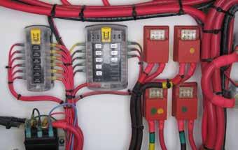 The main circuit breaker that protects the continuous power circuits is always active when the battery switches are off and the house batteries are connected.