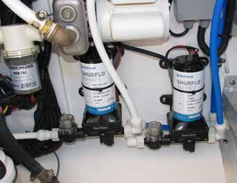 Other ball valves at each connection on the manifold enable the operator to turn the water supply on or off for each individual pump in the system.