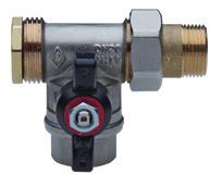 Diverter full bore ball valve, female threaded, T-port, ISO 7/1.