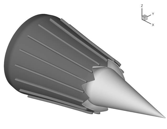 Figure 32: Fixed Chevron Nozzle [7] Figure 33: Mobile Chevron Nozzle [7] Adding Chevrons can increase thrust in a low speed flight.