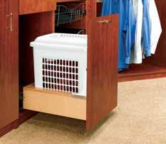 4WH SERIES BOTTOM MOUNT WOOD HAMPER Designed for base 18 vanity cabinets Features Rev-A-Motion Soft-Open/Soft-Close system 7" of assisted