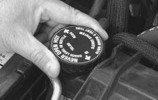 Never turn the cap when the cooling system, including the radiator pressure cap, is hot.