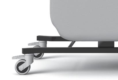 Braking castors, where provided, must be in the braked position while in use (fig.