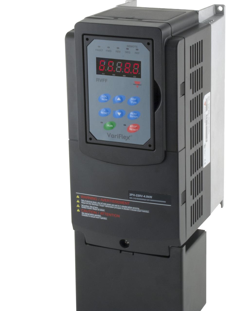 RVFF series AC Variable frequency drives The VariFlex 3 RVFF series has a modular design, and is intended not only for applications requiring a high level of protection, but also for maintaining